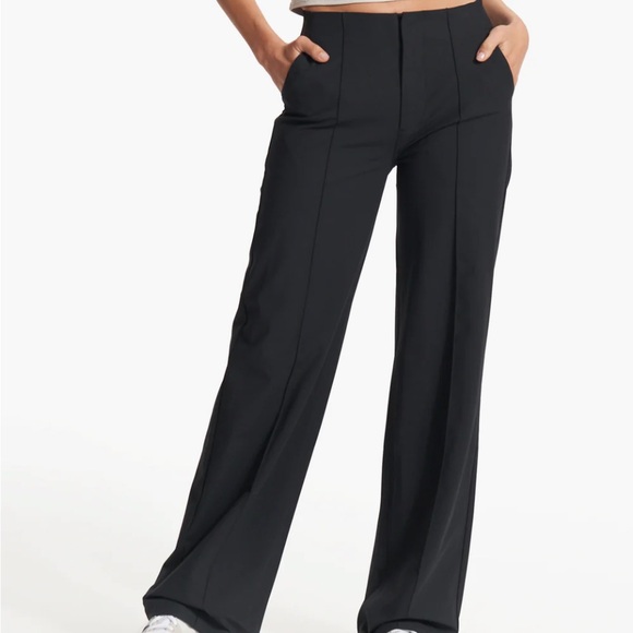Vuori Pants - Vuori Women's Black Wide-Leg Trousers